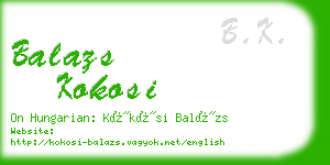 balazs kokosi business card